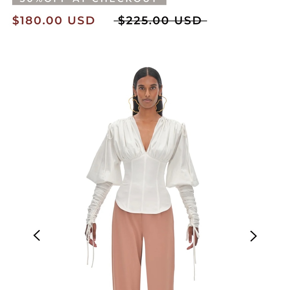 NWT and still in box. Beautiful white Andrea Iyamah blouse. Never worn.